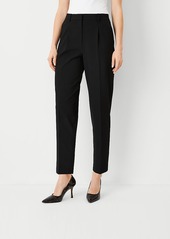 Ann Taylor The High Rise Pleated Taper Pant in Seasonless Stretch