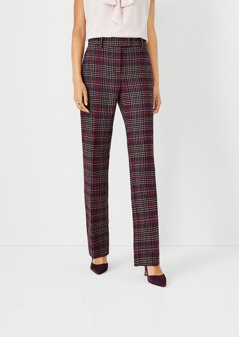 Ann Taylor The High Rise Straight Pant in Brushed Plaid