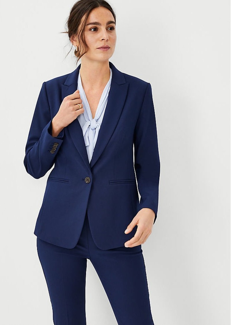 Ann Taylor The Long One Button Blazer in Bi-Stretch