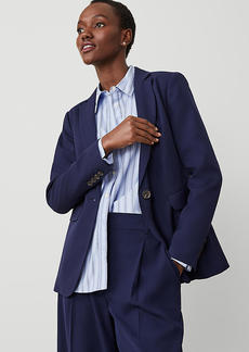 Ann Taylor The Long One Button Notched Blazer in Textured Drape