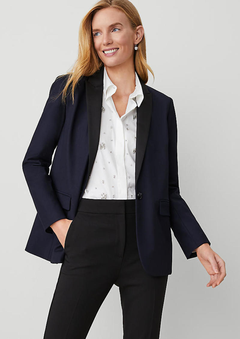 Ann Taylor The Longline Tuxedo Blazer in Bi-Stretch Twill