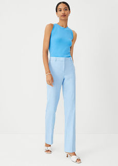 Ann Taylor The Sophia Straight Pant in Houndstooth Linen Twill