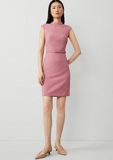 Ann Taylor The Mock Neck Shift Dress in Textured Drape