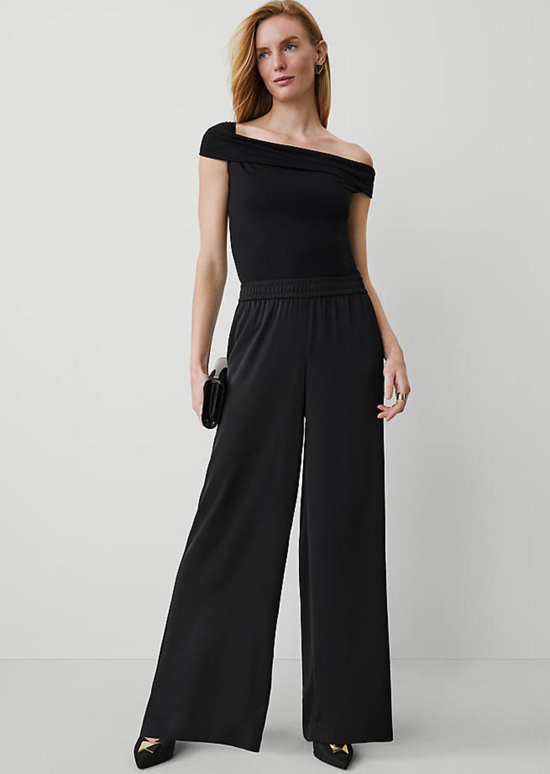 Ann Taylor The Perfect Wide-Leg Pant in Satin