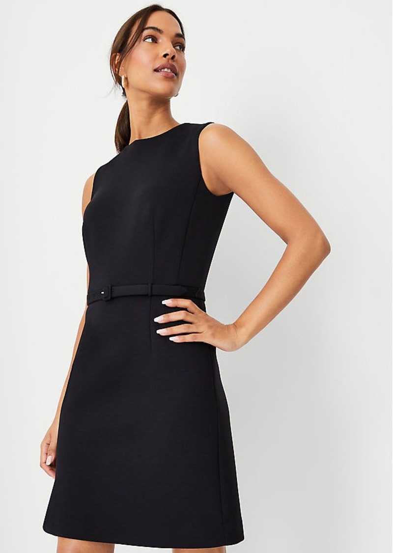 Ann Taylor The Petite Belted A-Line Dress in Double Knit