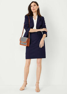 Ann Taylor The Petite Belted A-Line Skirt in Stretch Cotton