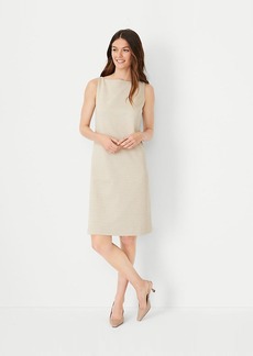 Ann Taylor The Petite Boatneck Sleeveless Shift Dress in Micro Houndstooth Double Knit