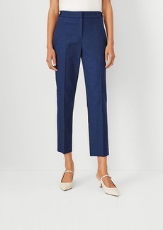 Ann Taylor The Petite Button Tab High Rise Eva Ankle Pant in Polished Denim - Curvy Fit