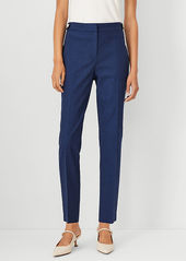 Ann Taylor The Petite Button Tab High Rise Eva Ankle Pant in Polished Denim