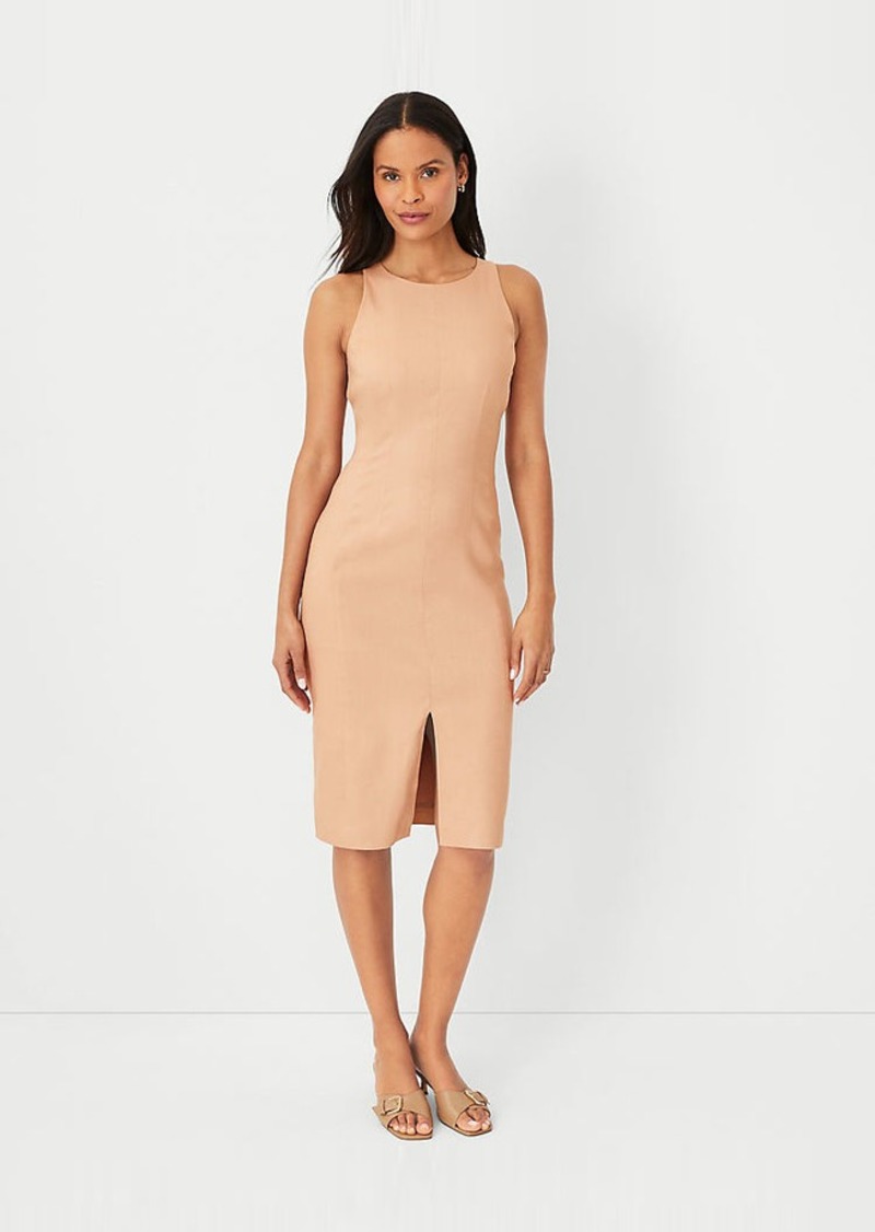 Ann Taylor The Petite Cutaway Sheath Dress in Linen Twill