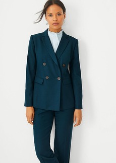 Ann Taylor The Petite Double Breasted Long Blazer in Airy Wool Blend