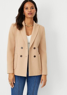 Ann Taylor The Petite Fitted Double Breasted Blazer in Twill