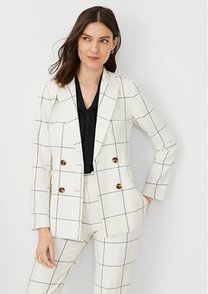 Ann Taylor The Petite Fitted Double Breasted Blazer in Windowpane