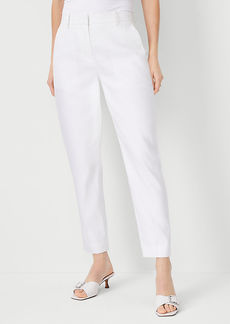 Ann Taylor The Petite High Rise Ankle Pant in Herringbone Linen Blend - Curvy Fit