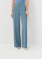 Ann Taylor The Petite High Rise Side Zip Wide Leg Pant in Fluid Crepe