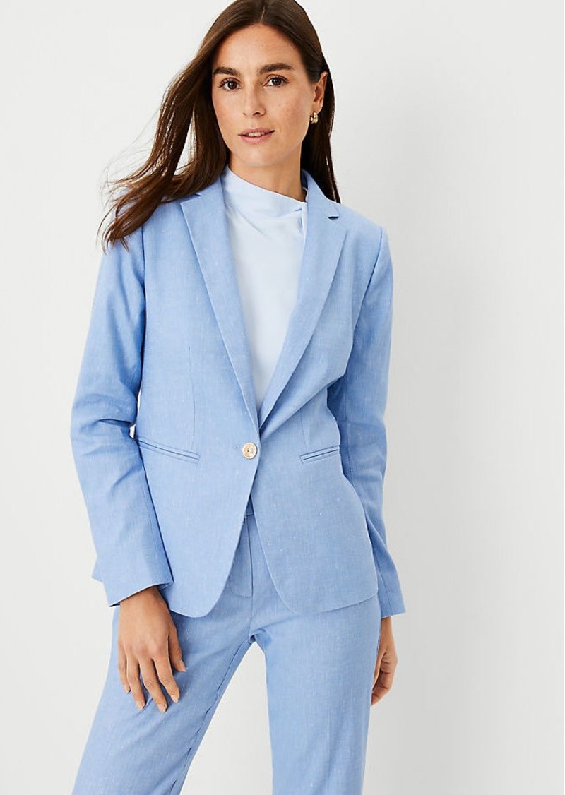 Ann Taylor The Petite Hutton Blazer in Chambray Linen Blend