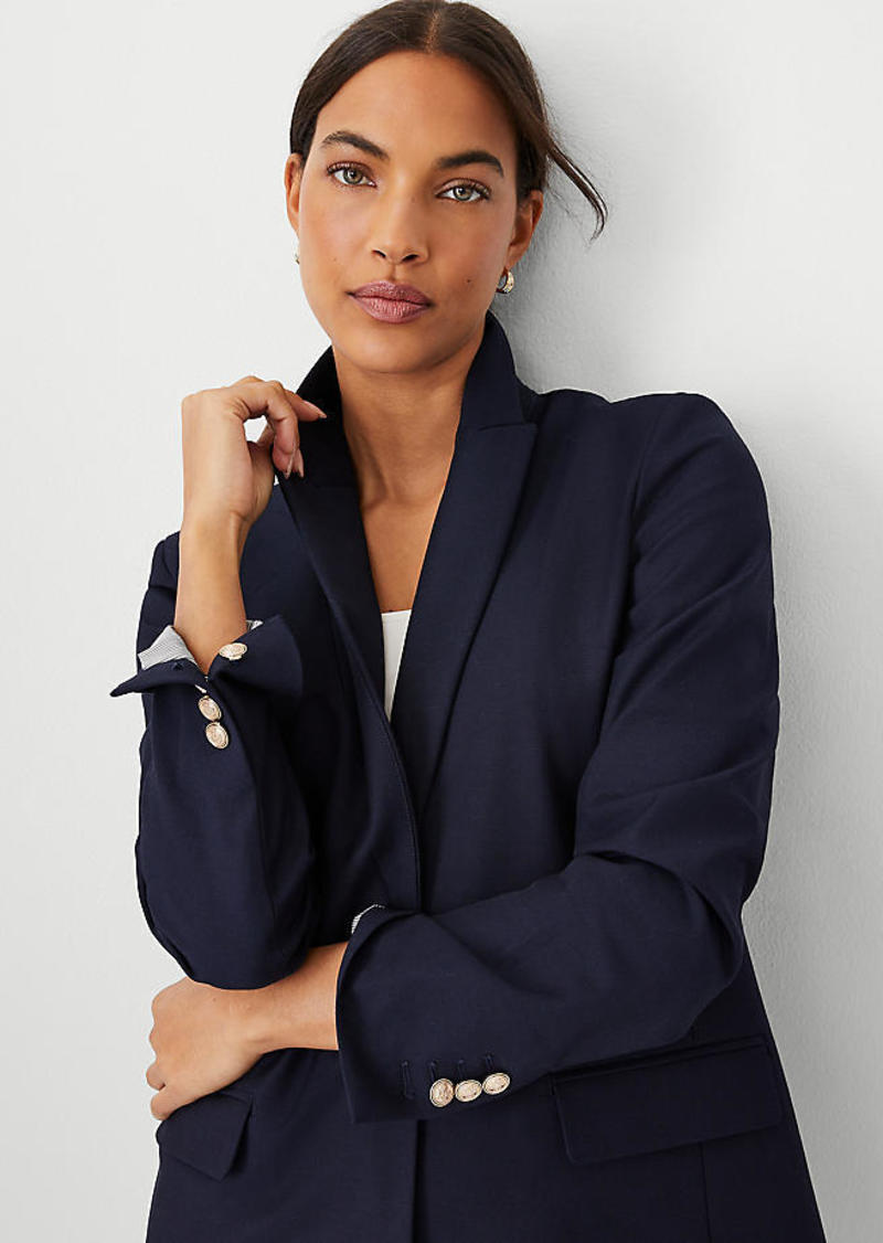 Ann Taylor The Petite Longline Blazer in Bi-Stretch Twill