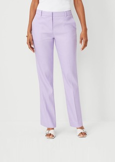 Ann Taylor The Petite Mid Rise Sophia Straight Pant in Linen Twill - Curvy Fit