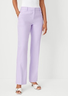 Ann Taylor The Petite Mid Rise Sophia Straight Pant in Linen Twill