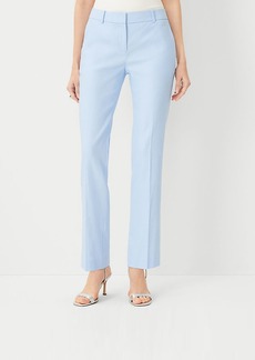 Ann Taylor The Petite Mid Rise Straight Pant in Linen Twill - Curvy Fit