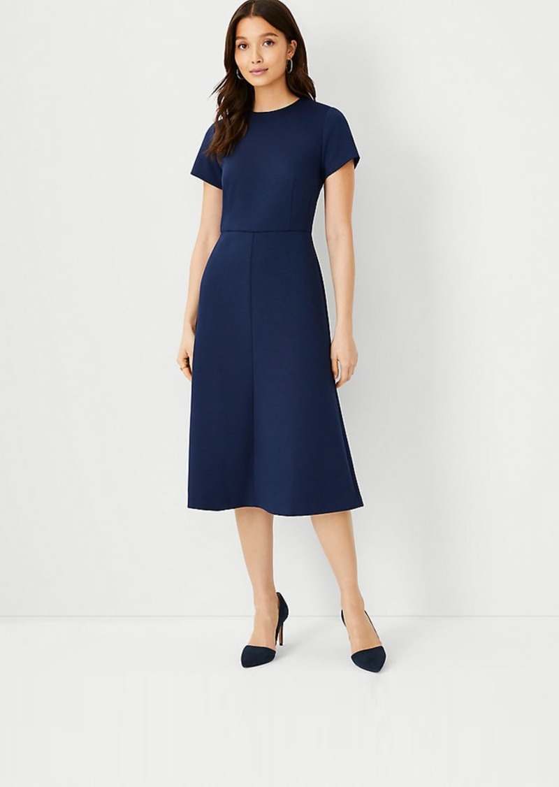 Ann Taylor The Petite Midi Flare Dress in Double Knit