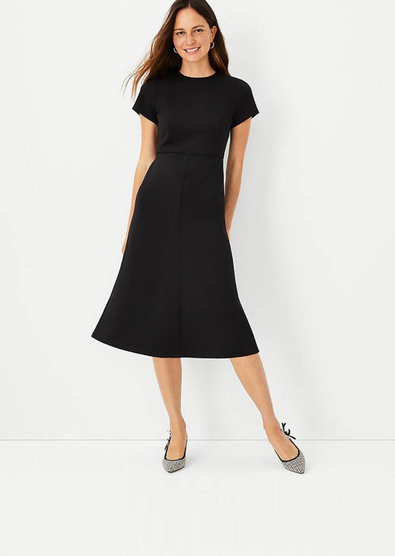 Ann Taylor The Petite Midi Flare Dress in Double Knit