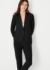 Ann Taylor The Petite Notched One Button Blazer in Seasonless Stretch