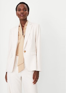 Ann Taylor The Petite Notched One Button Blazer in Textured Stretch