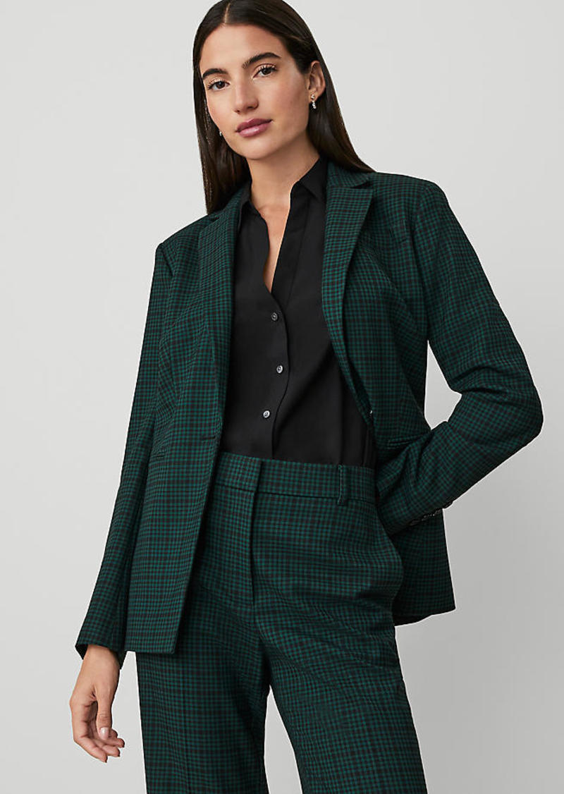 Ann Taylor The Petite One-Button Blazer in Plaid