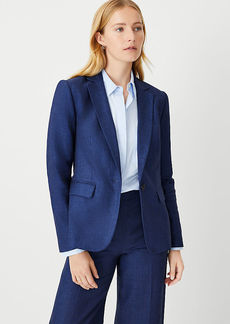 Ann Taylor The Petite One Button Notched Blazer in Linen Cotton