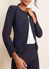 Ann Taylor The Petite Pleated Crewneck Jacket in Seasonless Stretch