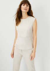 Ann Taylor The Petite Seamed Cap Sleeve Top in Stretch Cotton