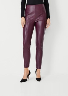 Ann Taylor The Petite Seamed Side Zip Legging in Faux Leather
