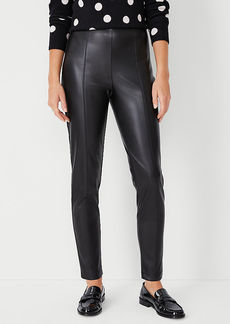 Ann Taylor The Petite Seamed Side Zip Legging in Faux Leather
