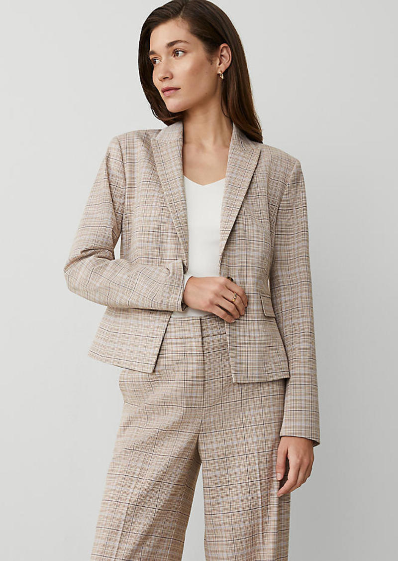 Ann Taylor The Petite Shorter One Button Blazer in Plaid