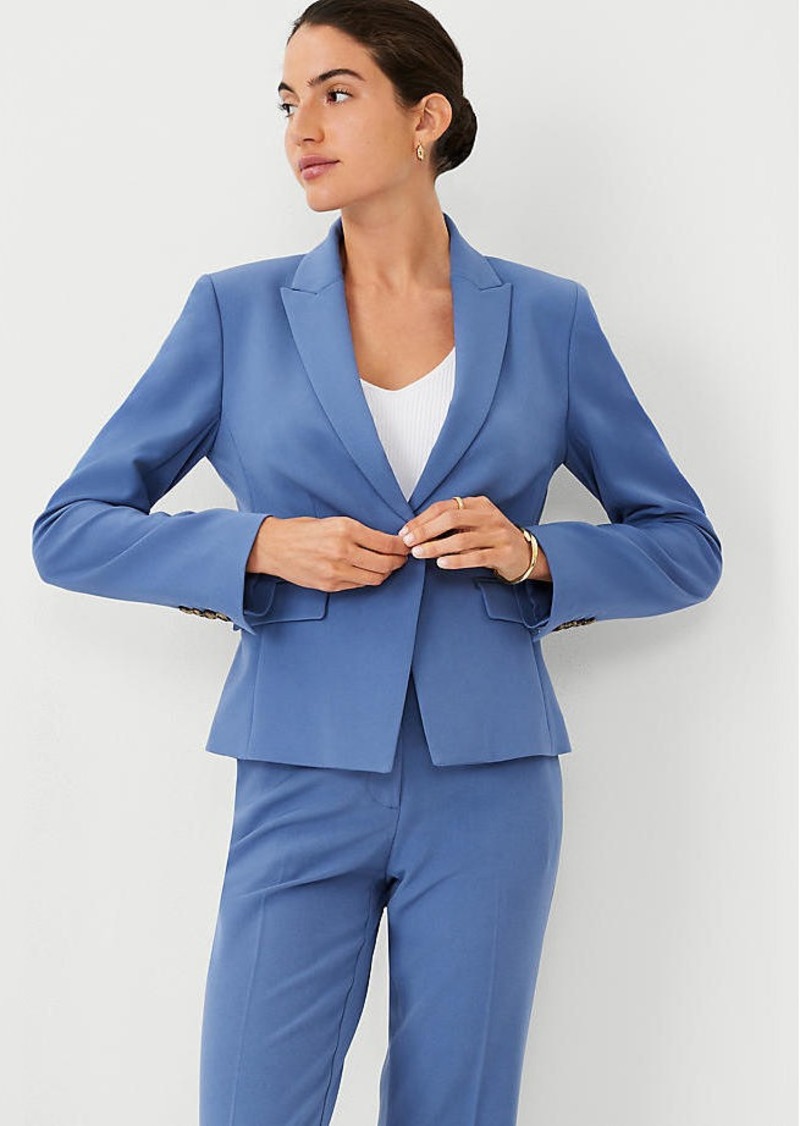 Ann Taylor The Petite Shorter One Button Peak Blazer in Seasonless Stretch