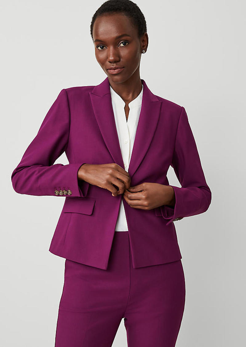 Ann Taylor The Petite Shorter One Button Peak Lapel Blazer in Bi-Stretch