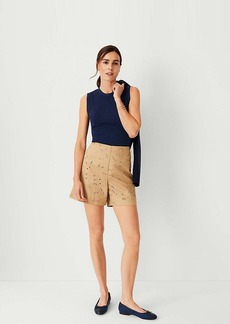 Ann Taylor The Petite Side Zip Metro Short in Embroidery