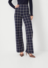 Ann Taylor The Petite Side Zip Straight Pant in Plaid