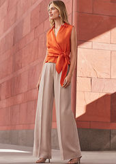 Ann Taylor The Petite Single Pleated Wide Leg Pant in Texture