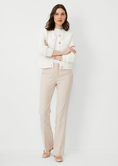 Ann Taylor The Petite Sophia Straight Pant in Textured Crosshatch