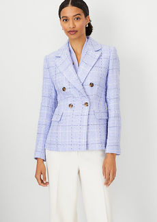 Ann Taylor The Petite Tailored Double Breasted Blazer in Tweed
