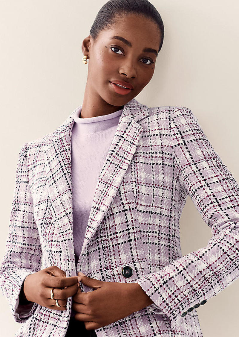 Ann Taylor The Petite Crosby Blazer in Tweed Plaid