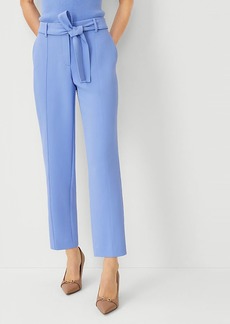 Ann Taylor The Petite Tie Waist Ankle Pant in Crepe