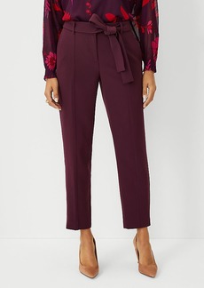 Ann Taylor The Petite Tie Waist Ankle Pant in Crepe