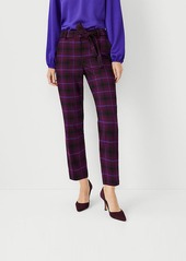 Ann Taylor The Petite Tie Waist Ankle Pant in Plaid