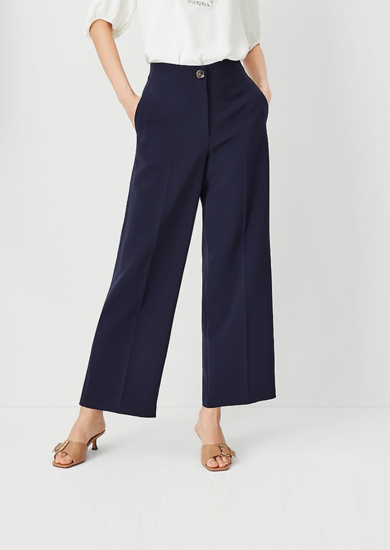 Ann Taylor The Petite Wide Leg Ankle Pant in Crepe - Curvy Fit