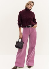 Ann Taylor The Petite Wide-Leg Corduroy Pant