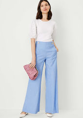 Ann Taylor The Petite Wide Leg Sailor Palazzo Pant in Chambray