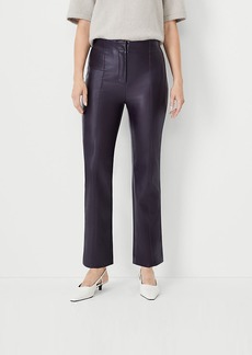 Ann Taylor The Seamed Kick Crop Pant in Faux Leather